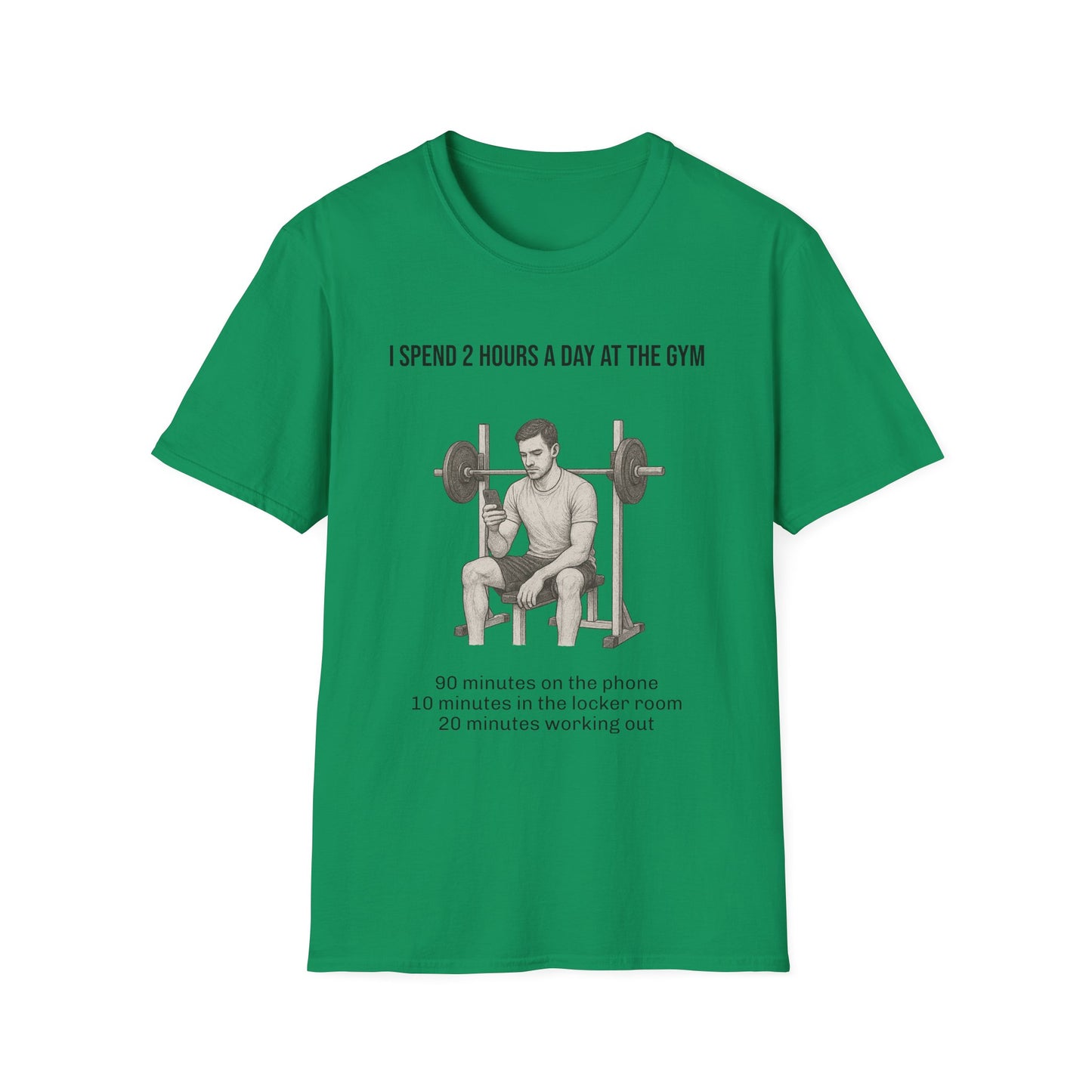 I spend 2 hours at the gym, Funny Gym T-Shirt, Workout Attire, Gift for Fitness Lovers, Unisex Casual Tee