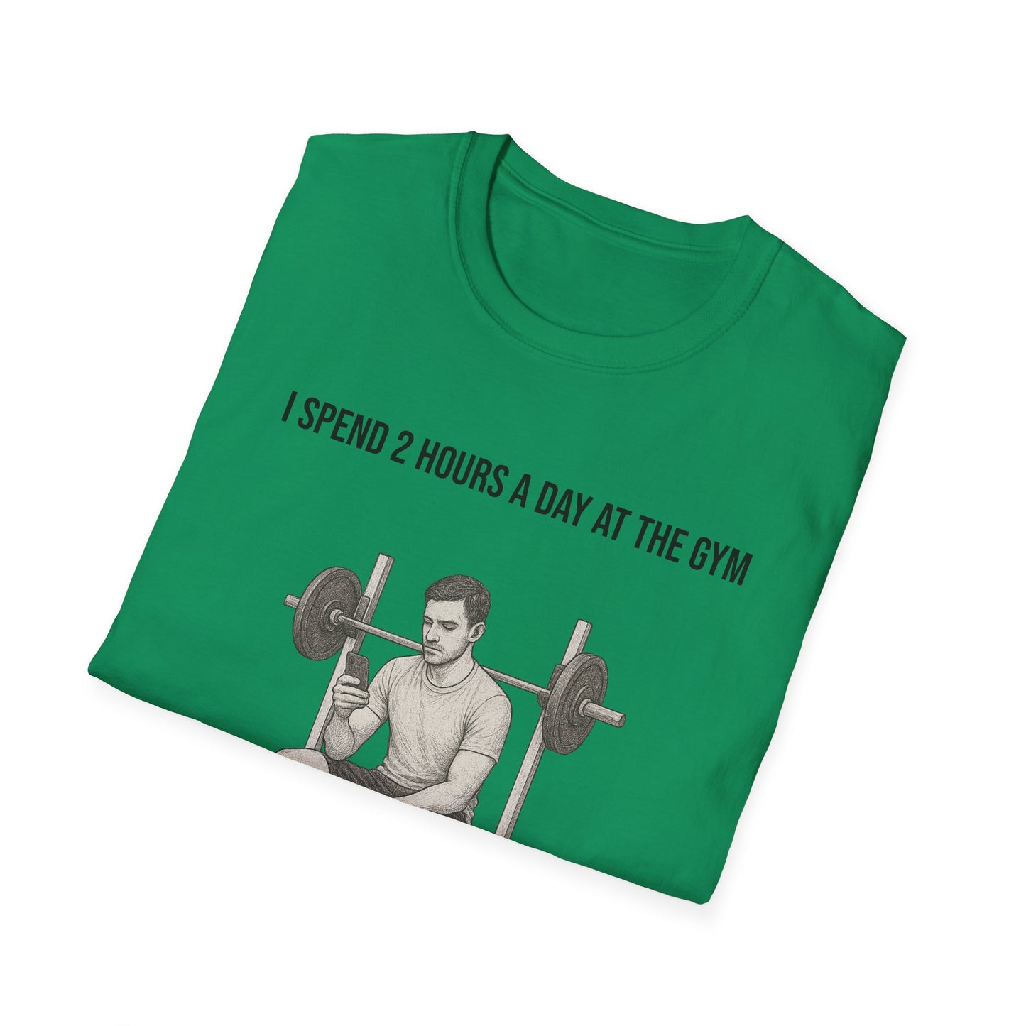 I spend 2 hours at the gym, Funny Gym T-Shirt, Workout Attire, Gift for Fitness Lovers, Unisex Casual Tee
