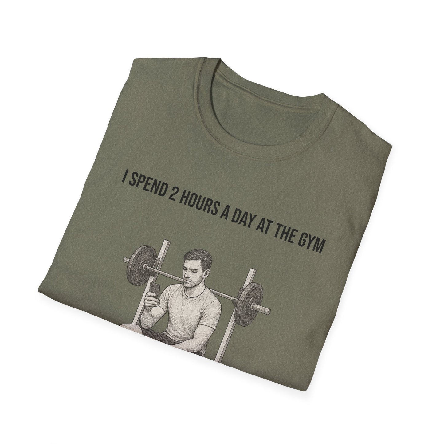 I spend 2 hours at the gym, Funny Gym T-Shirt, Workout Attire, Gift for Fitness Lovers, Unisex Casual Tee