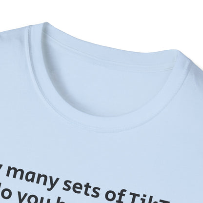 TIkTok, Funny Gym T-Shirt, Workout Attire, Gift for Fitness Lovers, Unisex Casual Tee