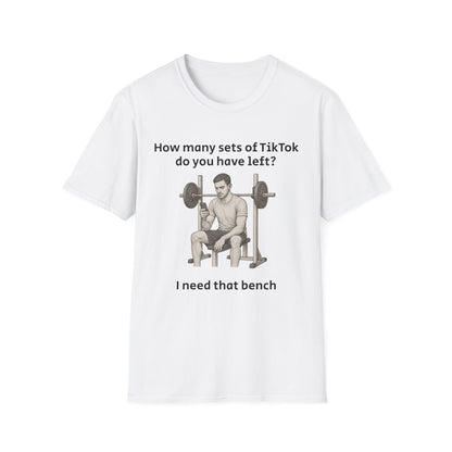 TIkTok, Funny Gym T-Shirt, Workout Attire, Gift for Fitness Lovers, Unisex Casual Tee