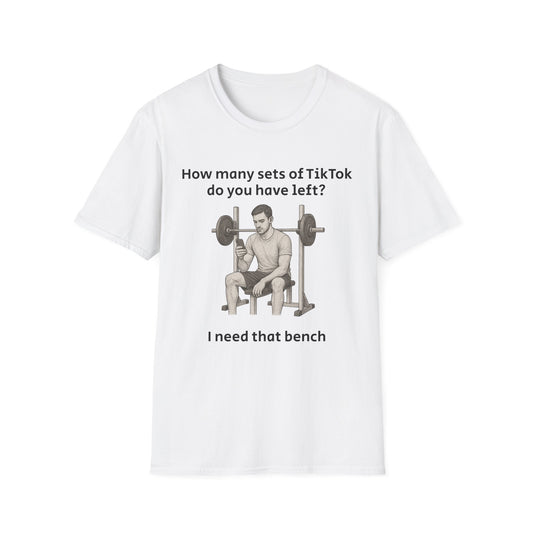 TIkTok, Funny Gym T-Shirt, Workout Attire, Gift for Fitness Lovers, Unisex Casual Tee